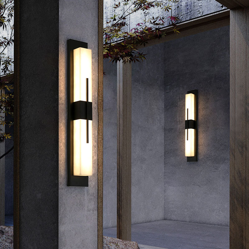 1-Light Modern Wall Sconce Simple Stone Wall Mount Lamp for Living Room