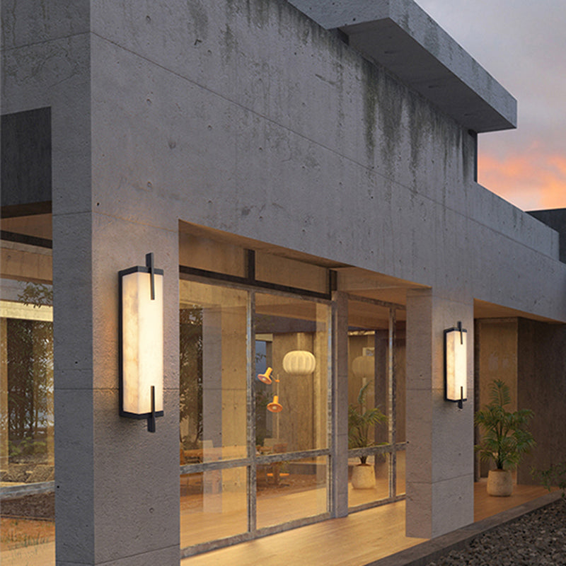 1-Light Modern Wall Sconce Simple Stone Wall Mount Lamp for Living Room