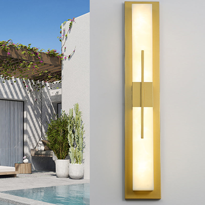 1-Light Modern Wall Sconce Simple Stone Wall Mount Lamp for Living Room