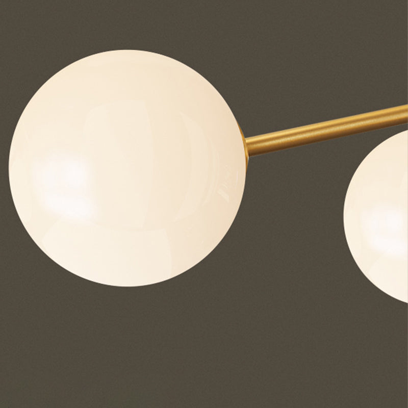 Contemporary Glass Chandelier Gold Multi Head Pendant Lighting Fixtures for Bedroom