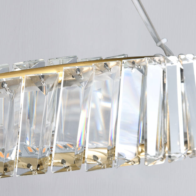 Contemporary Ring Chandelier Light Fixture Beveled Crystal Pendant Chandelier