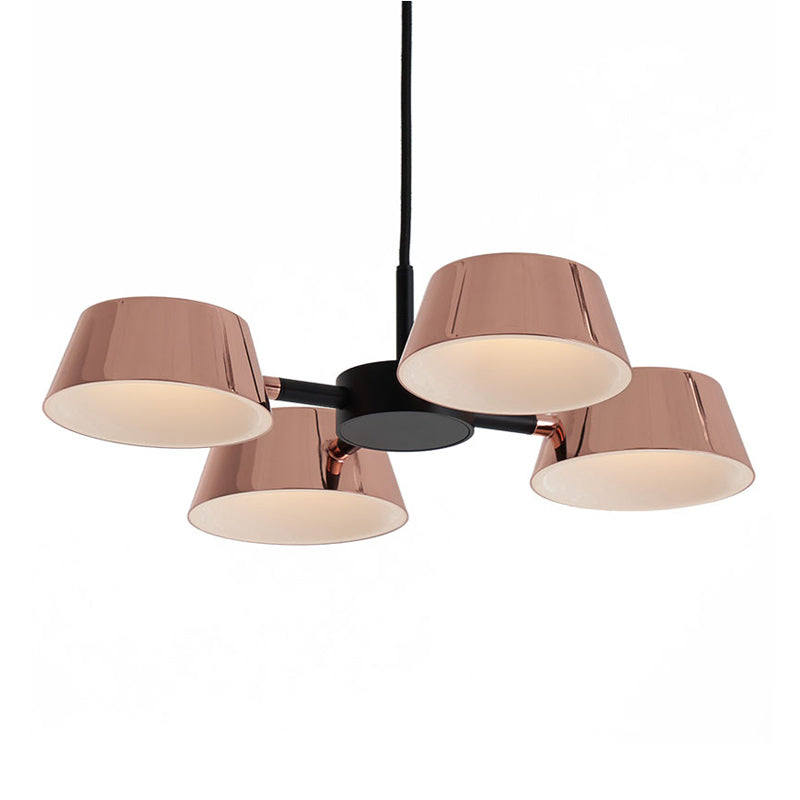 Postmodern Style Bowl Shape Chandelier Light Fixture Metal Rose Gold Pendant Light