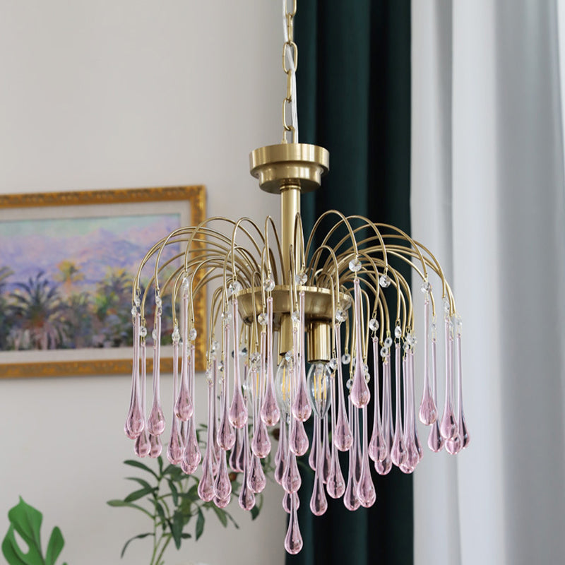 American Water Droplets Shape Chandelier Gold Chandelier Pendant for Dining Room