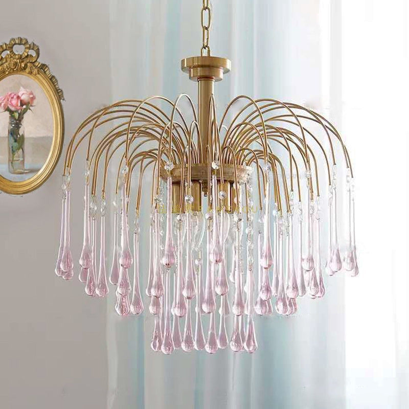 American Water Droplets Shape Chandelier Gold Chandelier Pendant for Dining Room