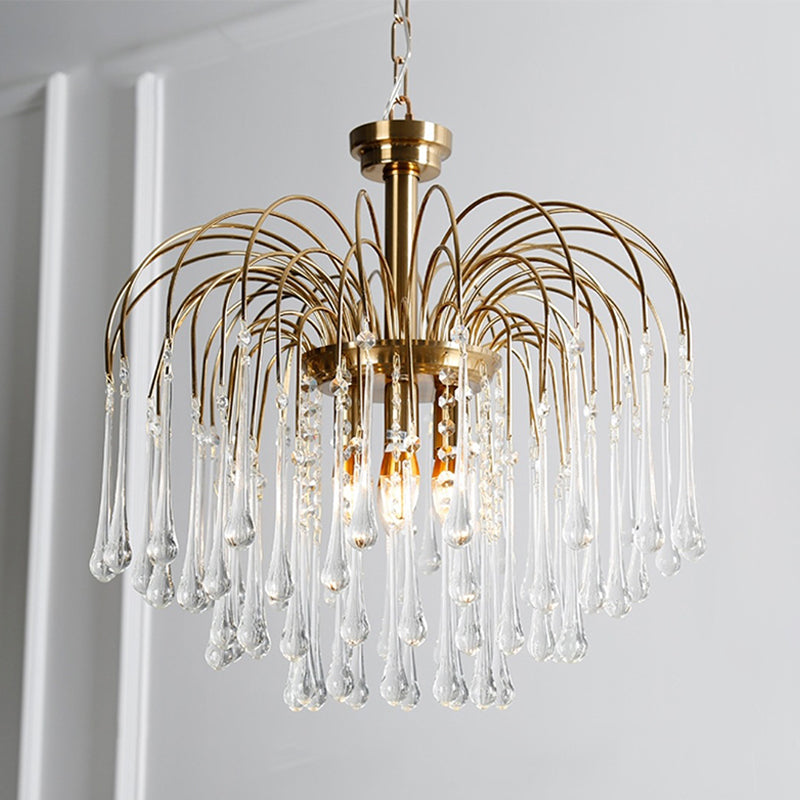 American Water Droplets Shape Chandelier Gold Chandelier Pendant for Dining Room