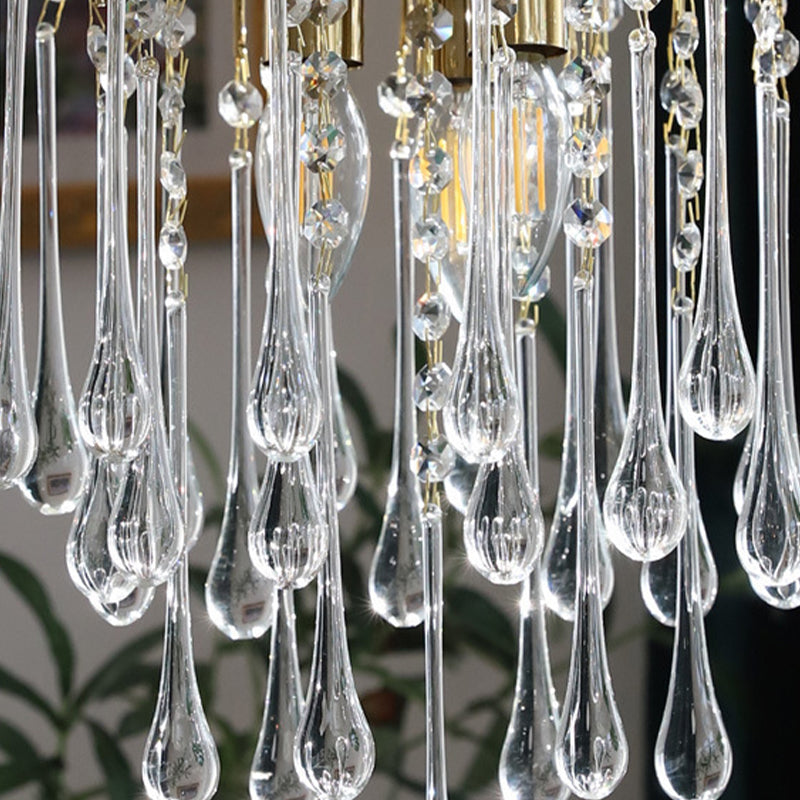 American Water Droplets Shape Chandelier Gold Chandelier Pendant for Dining Room