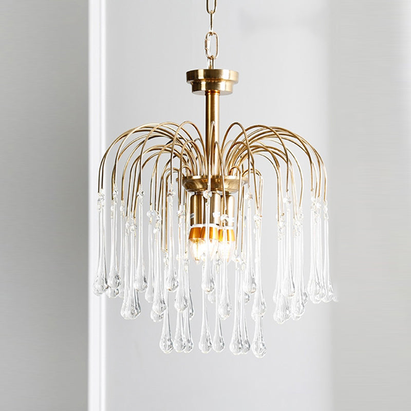 American Water Droplets Shape Chandelier Gold Chandelier Pendant for Dining Room