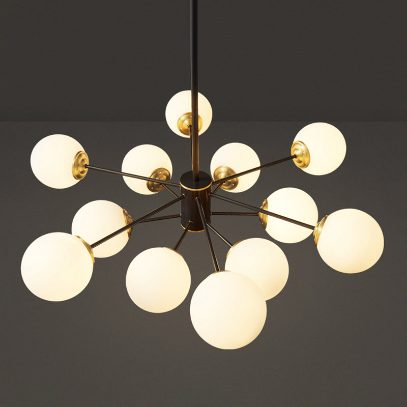 Spherical Shape Hanging Chandelier Modern Style Glass Multi Light Hanging Lamp for Bedside