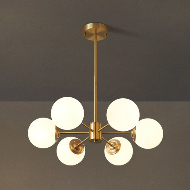 Spherical Shape Hanging Chandelier Modern Style Glass Multi Light Hanging Lamp for Bedroom