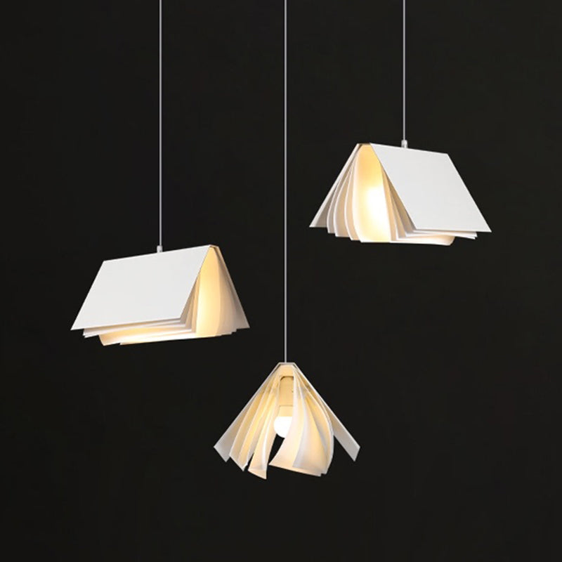 Modern Fabric Ceiling Pendant 1-Light Book Pendant Lamp for Dining Room