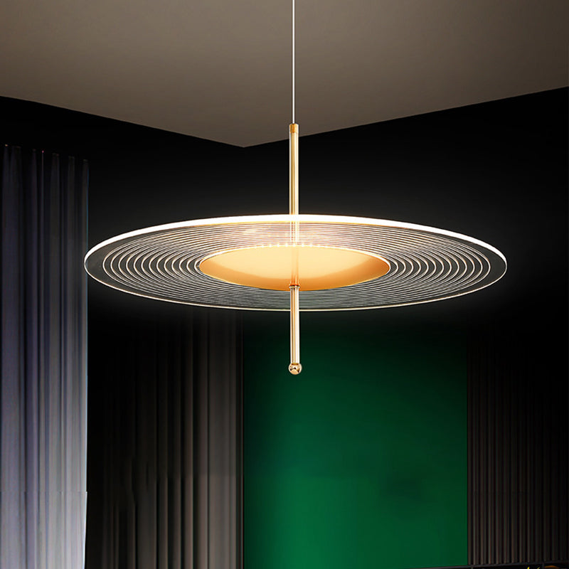 Modern Style Hanging Light Fixture 1-Light LED Pendant Light with Acrylic Shade