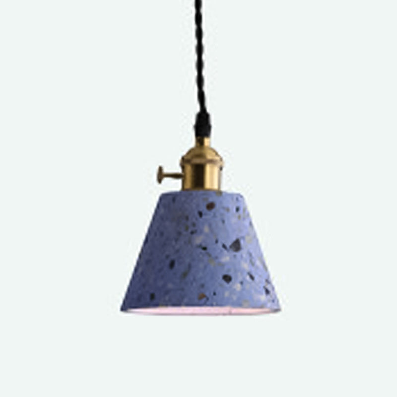 Modern Style Hanging Light Fixture 1-Light Pendant Light with Stone Shade for Bedroom