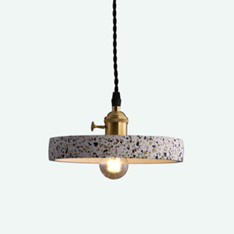 Modern Style Hanging Light Fixture 1-Light Pendant Light with Stone Shade for Bedroom