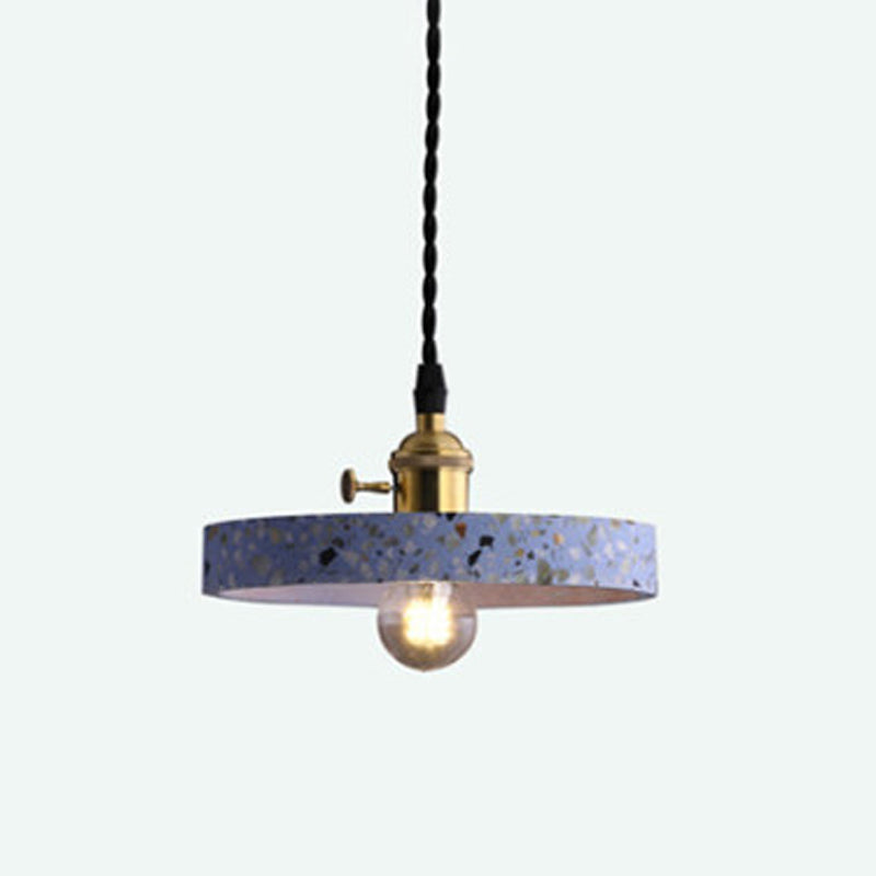 Modern Style Hanging Light Fixture 1-Light Pendant Light with Stone Shade for Bedroom