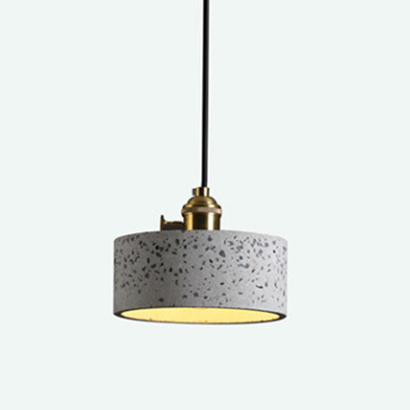 Modern Style Hanging Light Fixture 1-Light Pendant Light with Stone Shade for Bedroom