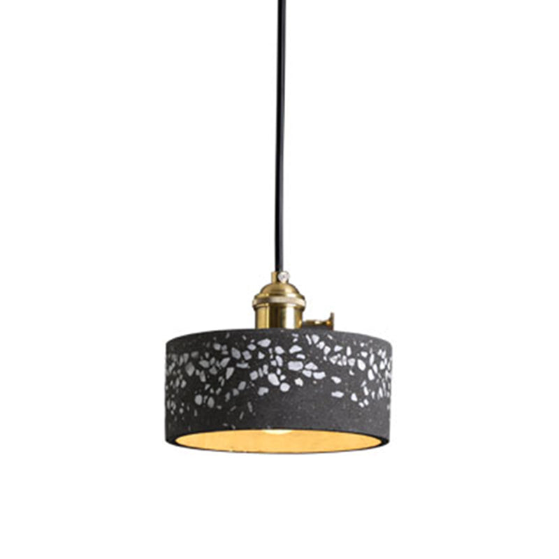 Modern Style Hanging Light Fixture 1-Light Pendant Light with Stone Shade for Bedroom