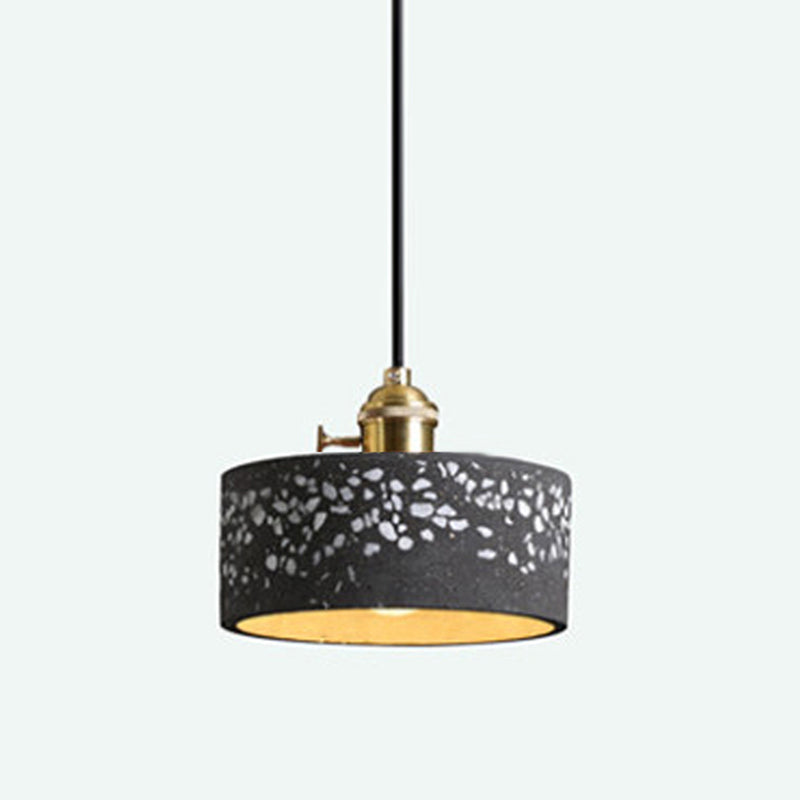 Modern Style Hanging Light Fixture 1-Light Pendant Light with Stone Shade for Bedroom