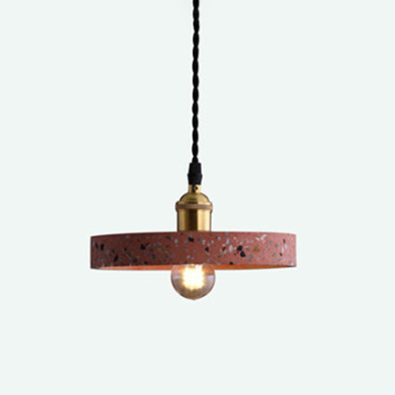 Modern Style Hanging Light Fixture 1-Light Pendant Light with Stone Shade for Bedroom