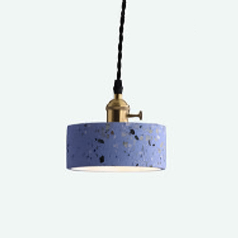 Modern Style Hanging Light Fixture 1-Light Pendant Light with Stone Shade for Bedroom