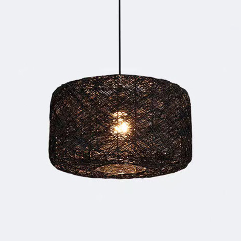 Asian Style Hanging Light Fixture 1-Light Pendant Light for Bedroom