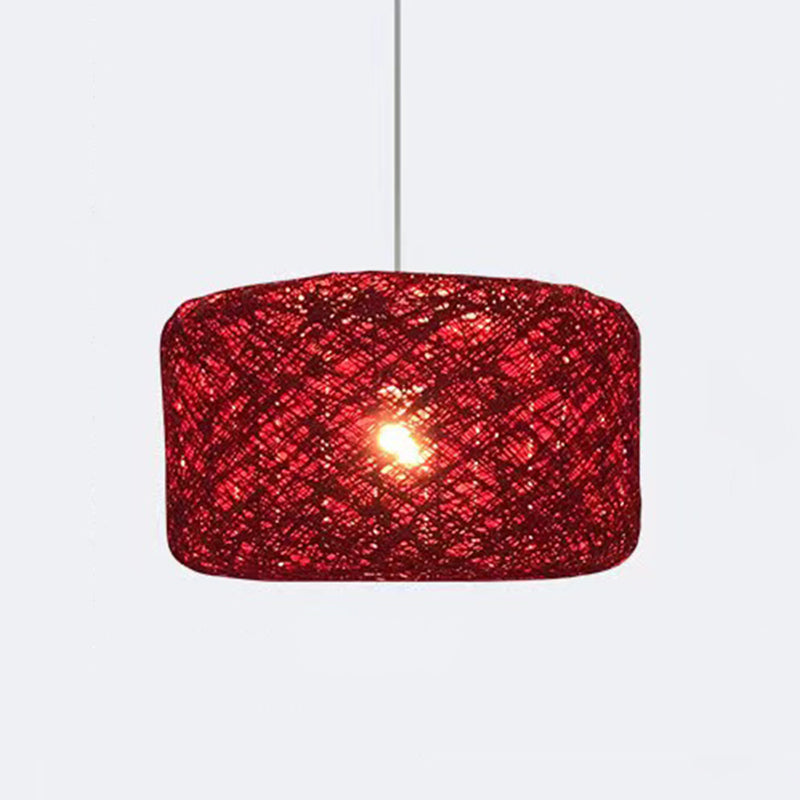 Asian Style Hanging Light Fixture 1-Light Pendant Light for Bedroom