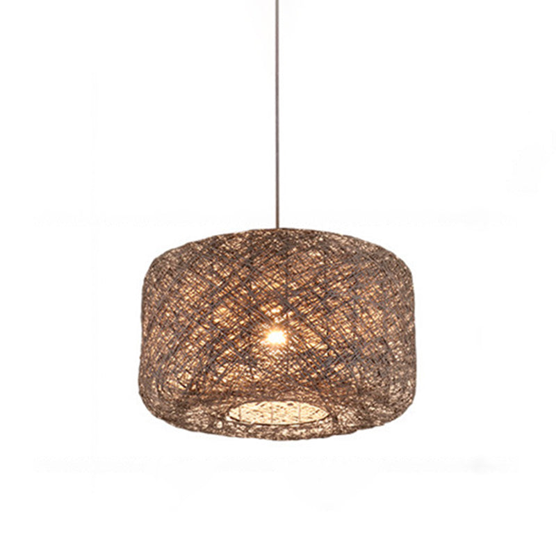 Asian Style Hanging Light Fixture 1-Light Pendant Light for Bedroom