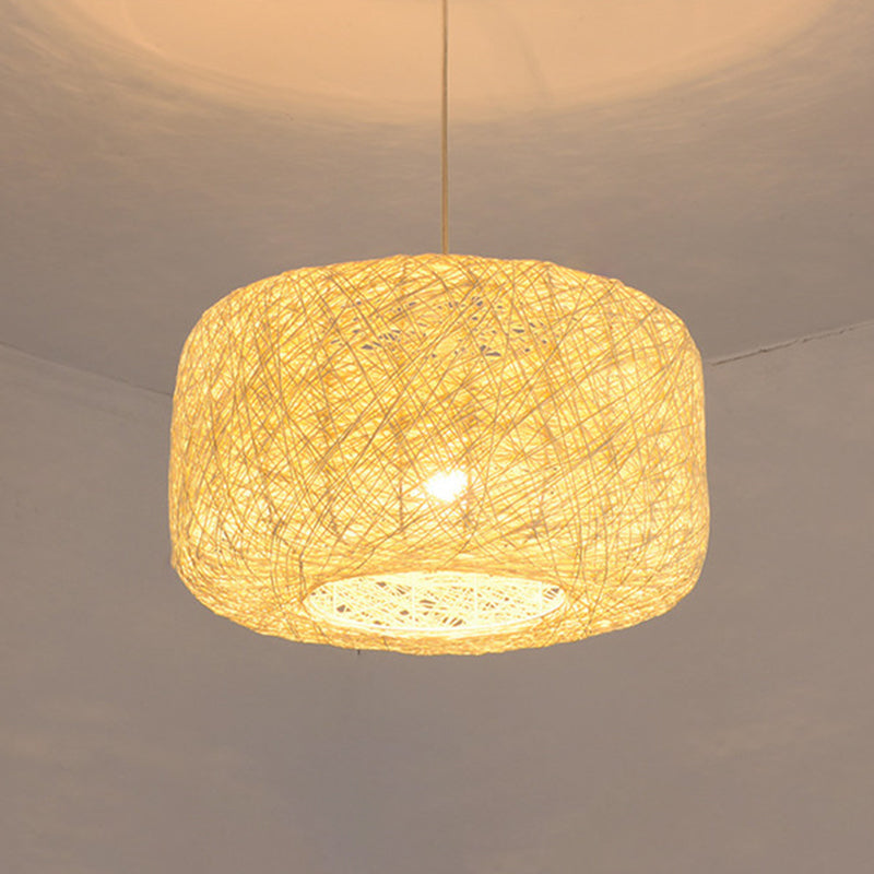 Asian Style Hanging Light Fixture 1-Light Pendant Light for Bedroom