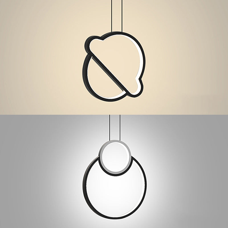 Modern Simple Aluminum Ceiling Lamp Line Shape LED Pendant Light for Bedroom