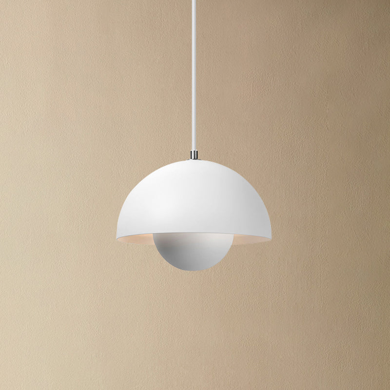 Macaron Style Hanging Light Fixture 1-Light Pendant Lamp with Aluminum Shade