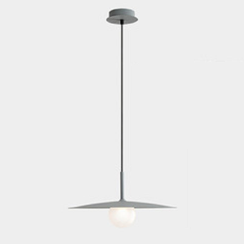 Modern Simple Metal Ceiling Lamp Disk Shape Pendant Light with Glass Shade for Bedroom