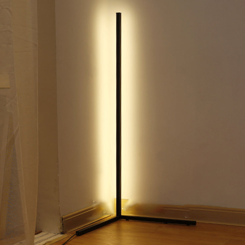 Contemporary Style Linear Shape Floor Lamp Metal Single Light Floor Lamp