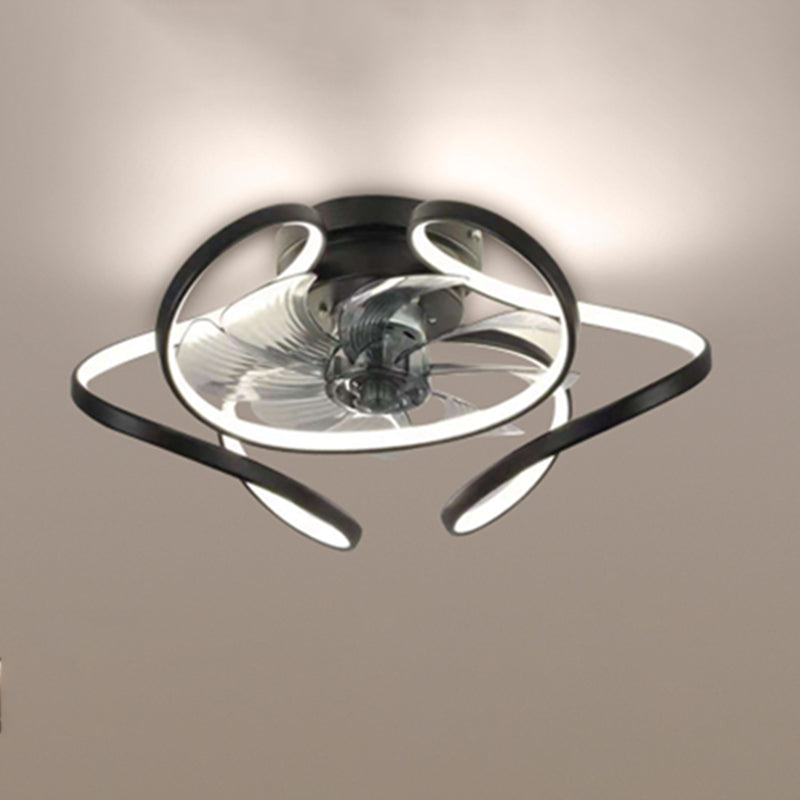 Metal Geometric Ceiling Fan Light Modern Style Multi Lights Flush Mount Lamp