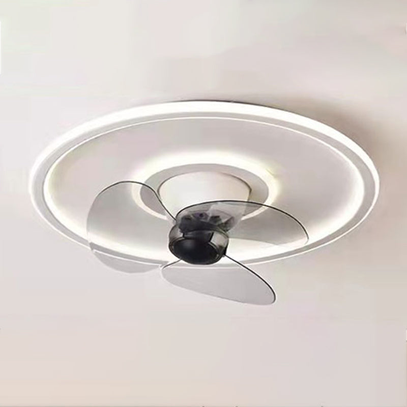 Metal Round Ceiling Fan Lights Modern Style 2 Lights Flush Mount Lamp