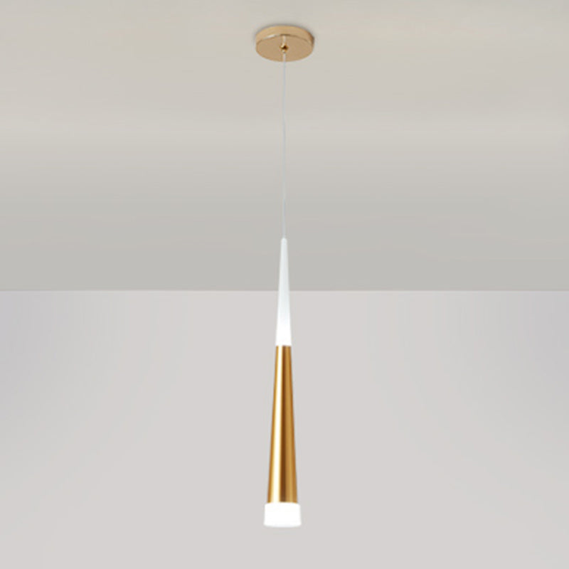 Nordic Style Pendant Light Cylinder Shape LED Ceiling Lamp with Acrylic Shade for Bedroom