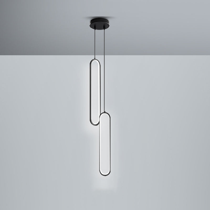 Minimalist Pendant Light Metal Linear LED Pendant Lamp in Black and Gold