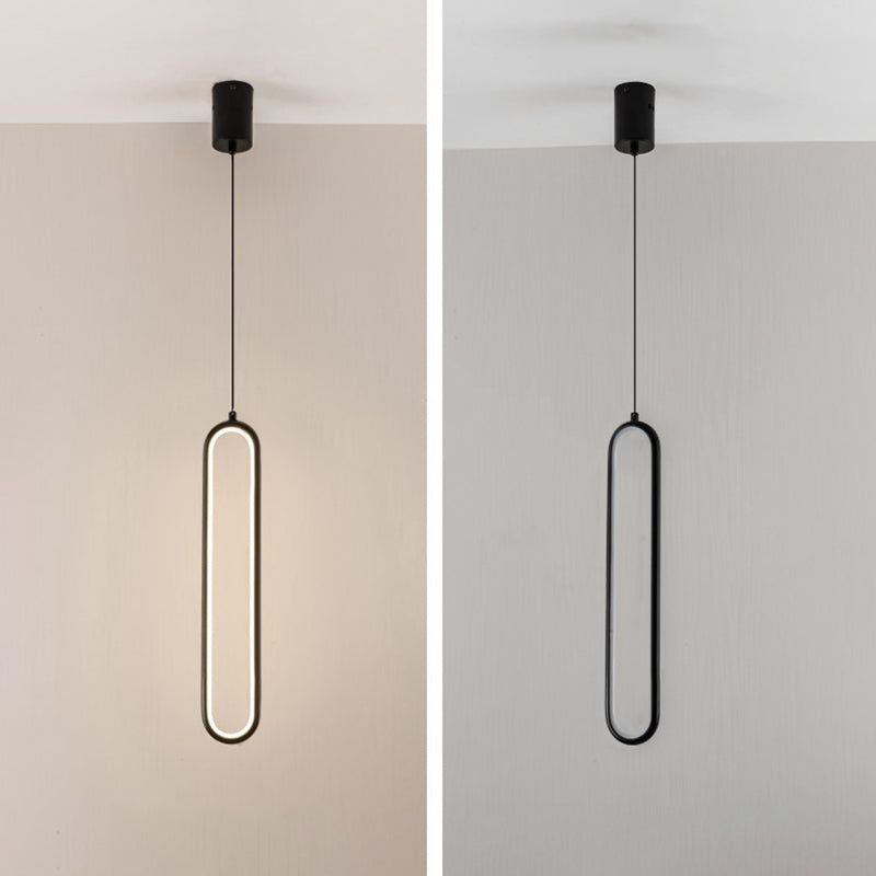 Minimalist Pendant Light Metal Linear LED Pendant Lamp in Black and Gold