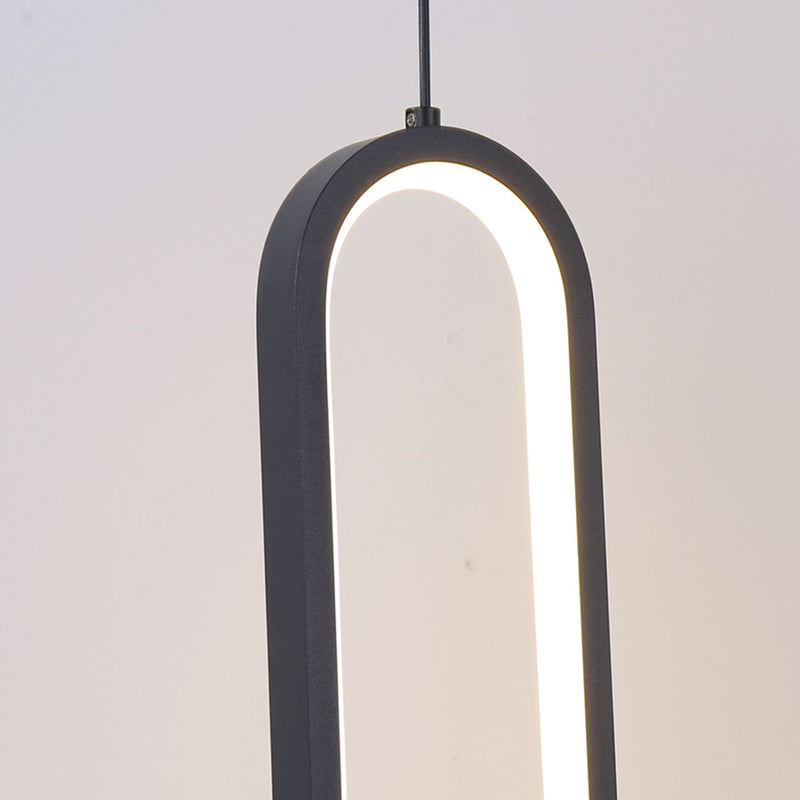 Minimalist Pendant Light Metal Linear LED Pendant Lamp in Black and Gold