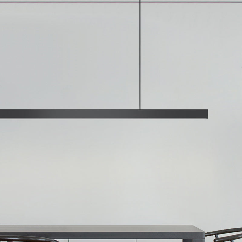 Aluminum Island Lamp Modern 1-Head Linear Restaurant Pendant Light with Acrylic Shade