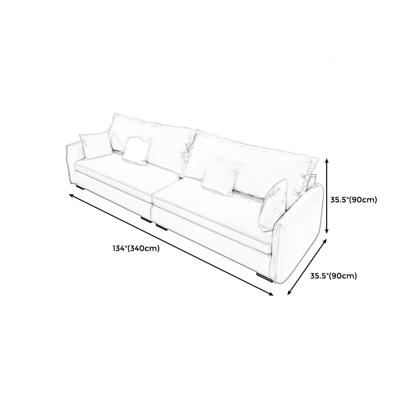 Modern Cushions Standard Sofa 35.43"High Square Arm Sofa, Beige