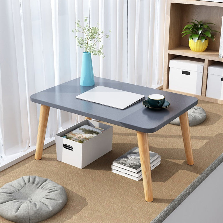 Rectangular Writing Desk with Artificial Wood Face and Wood Legs