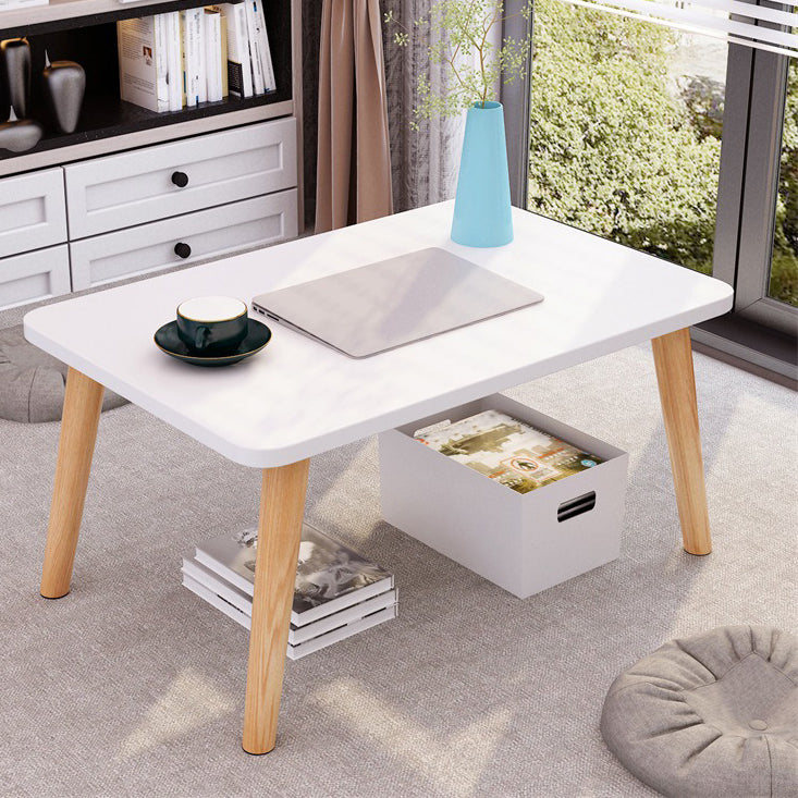 Rectangular Writing Desk with Artificial Wood Face and Wood Legs