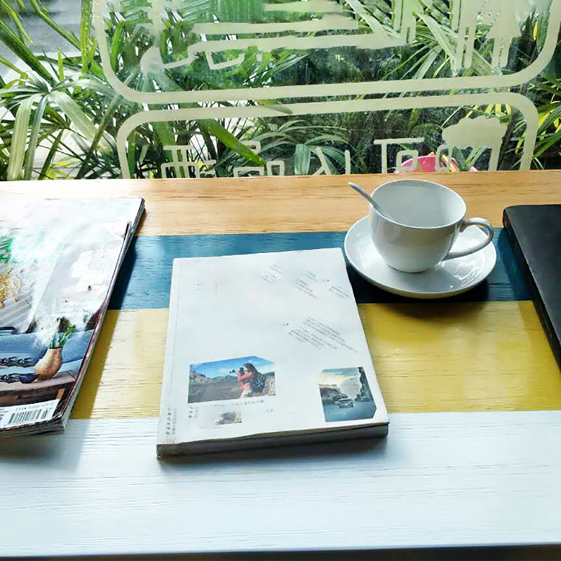 Rectangle Modern Bar Height Table Trestle Wood Counter Table for Coffee Shop