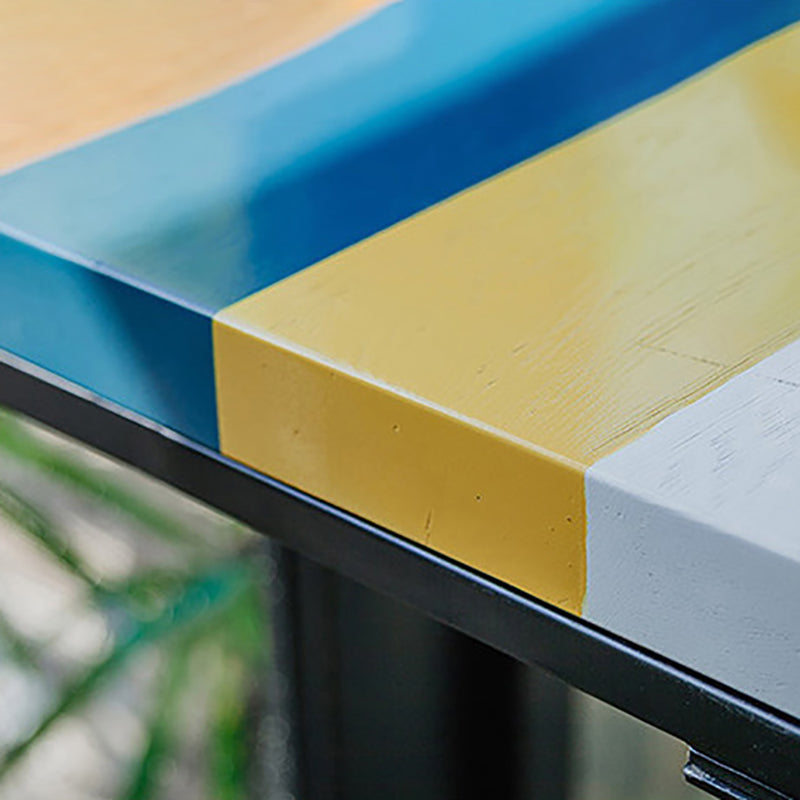 Rectangle Modern Bar Height Table Trestle Wood Counter Table for Coffee Shop