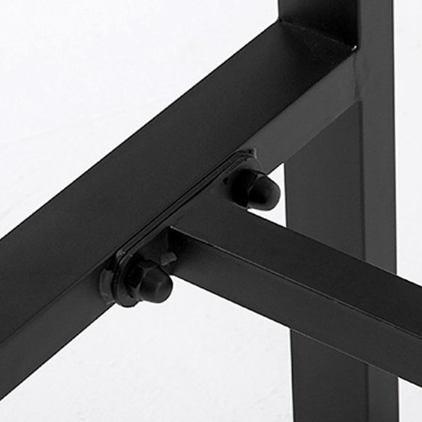 Indoor Brown Wood Bistro Table Modern Rectangle Footrest Cocktail Bar Table