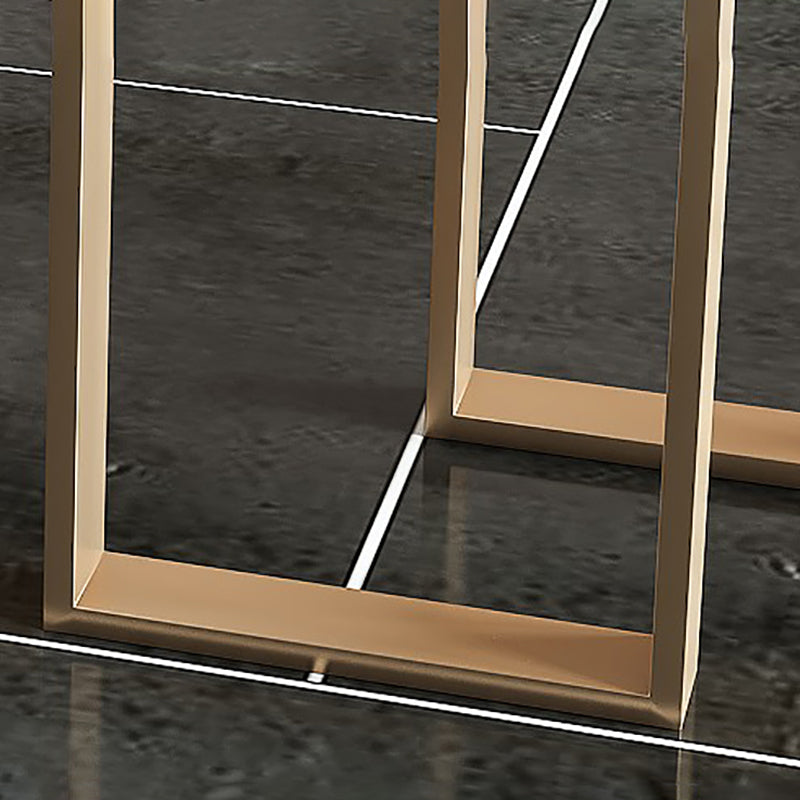 Rectangle Bar Table Contemporary Bar Dining Table with 4 Gold Legs