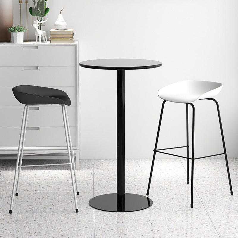 Contemporary Style Bar-stool Plastic Counter Bar Stool with Metal Legs for Kitchen