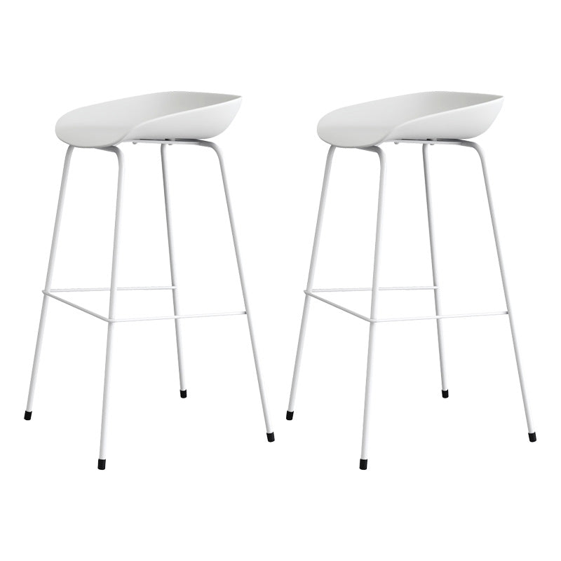 Contemporary Style Bar-stool Plastic Counter Bar Stool with Metal Legs for Kitchen