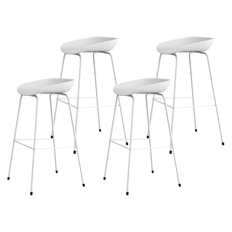 Contemporary Style Bar-stool Plastic Counter Bar Stool with Metal Legs for Kitchen
