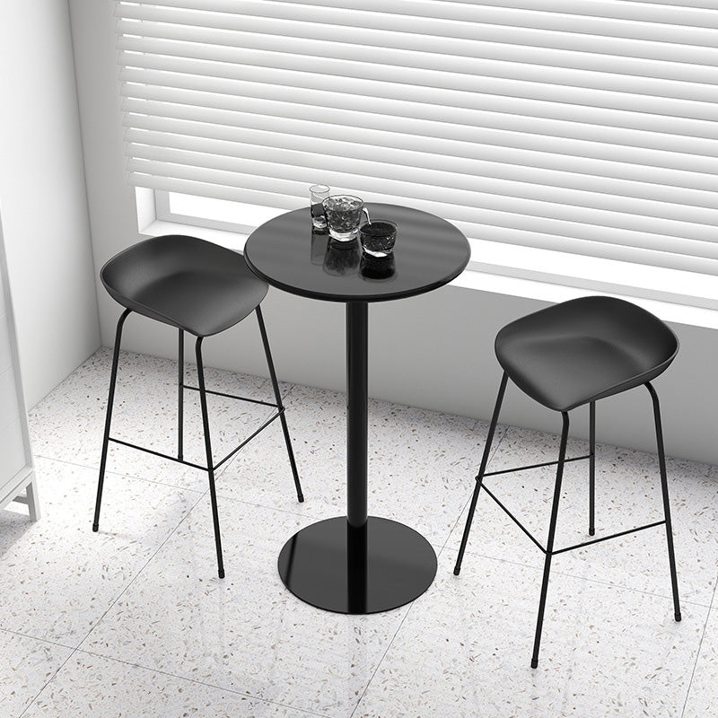 Contemporary Style Bar-stool Plastic Counter Bar Stool with Metal Legs for Kitchen