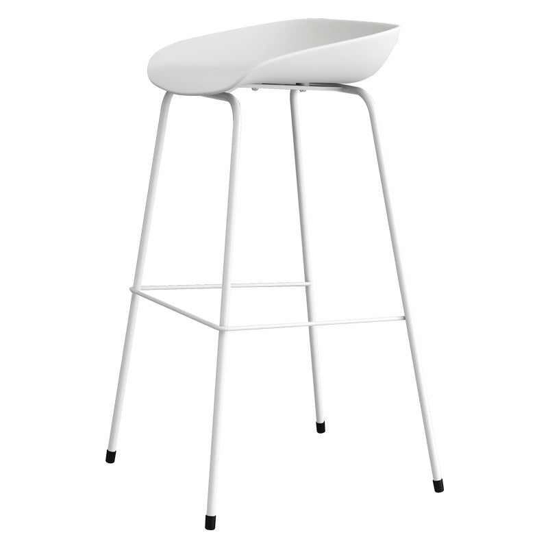 Contemporary Style Bar-stool Plastic Counter Bar Stool with Metal Legs for Kitchen